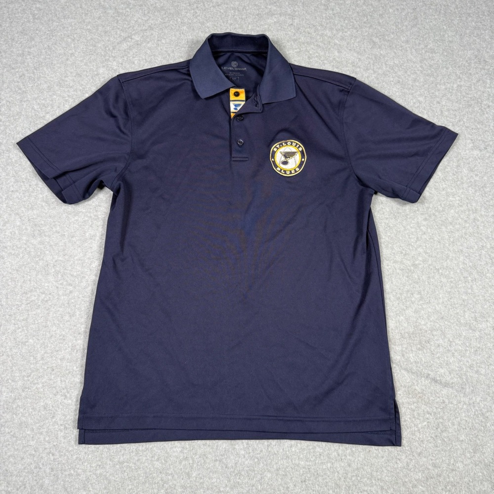 Levelwear St Louis Blues NHL Mens Small Navy Blue Performance Polo Shirt